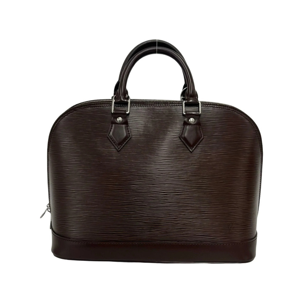 LOUIS VUITTON Brown Leather Alma Boston Bag